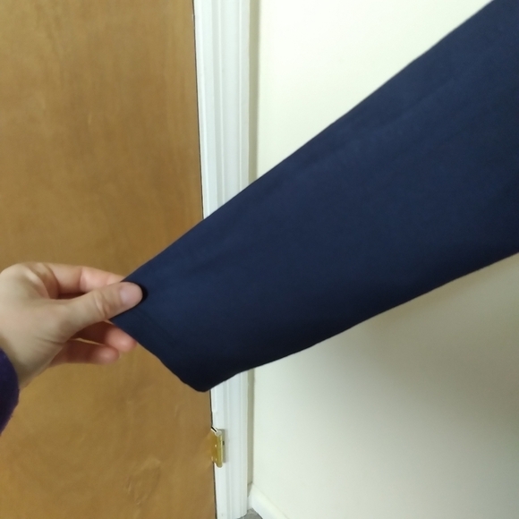 Karen Scott Navy Blue Open Front Quarter Sleeve Jersey Knit Cardigan Size Small - Picture 4 of 8